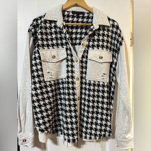 Black and grey shacket.  size small.  Oversized